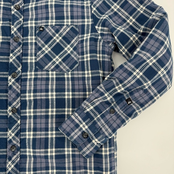 Quicksilver blue plaid button up jacket with sherpa liner - Picture 4 of 7